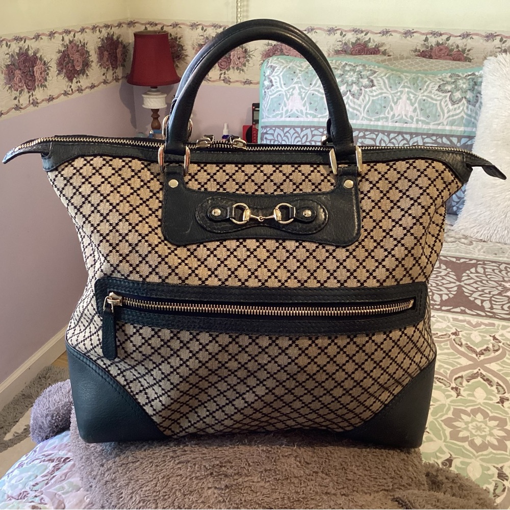 Gucci blue diamanté tote